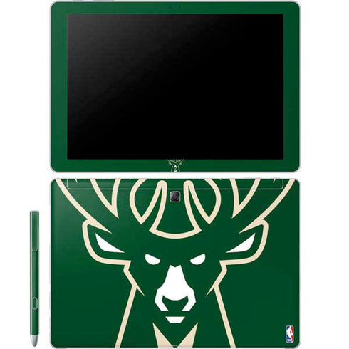 NBA Milwaukee Bucks Large Logo Galaxy Book 12in Skin